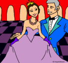 Dibujo Princesa y príncipe en el baile pintado por lisandra