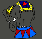 Dibujo Elefante actuando pintado por azucela