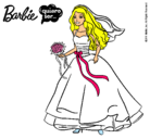 Dibujo Barbie vestida de novia pintado por susan2