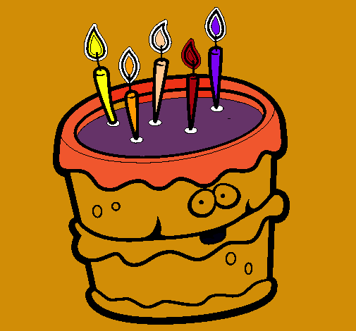 Dibujo Pastel de cumpleaños 2 pintado por babijunio