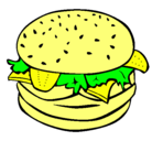 Dibujo Hamburguesa completa pintado por hanburguesa