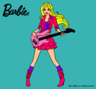 Dibujo Barbie guitarrista pintado por natillas