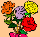 Dibujo Ramo de rosas pintado por naturalesa
