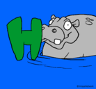 Dibujo Hipopótamo pintado por adhan
