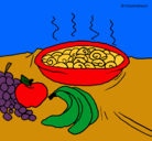Dibujo Fruta y caracoles a la cazuela pintado por virginini