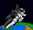 Dibujo Astronauta en el espacio pintado por jhonkeiver