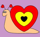 Dibujo Caracol corazón pintado por METZI