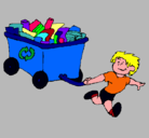 Dibujo Niño reciclando pintado por tamysiomi