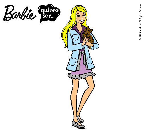Barbie con un gatito