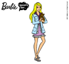 Dibujo Barbie con un gatito pintado por dani