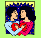 Dibujo Chico y chica enamorados pintado por anyel