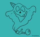 Dibujo Fantasma con sombrero de fiesta pintado por diego-tari