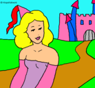 Dibujo Princesa y castillo pintado por AGUCHI