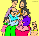 Dibujo Familia pintado por guerero