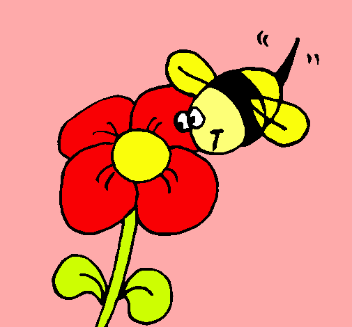 Abeja y flor