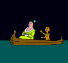 Dibujo Madre e hijo en canoa pintado por jotapetrov