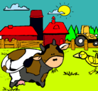 Dibujo Vaca en la granja pintado por kokolikoko