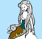 Dibujo Sirena con caracola pintado por jkhjkk