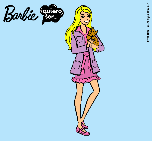 Barbie con un gatito