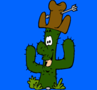 Dibujo Cactus con sombrero pintado por moto