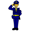 Dibujo Policía saludando pintado por polizonte