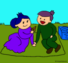 Dibujo Príncipes de picnic pintado por lurdes22