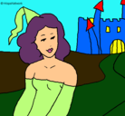Dibujo Princesa y castillo pintado por lurdes22