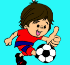 Dibujo Chico jugando a fútbol pintado por chema