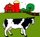Dibujo Vaca pasturando pintado por vaqueras