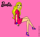 Dibujo Barbie sentada pintado por susan2