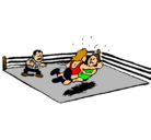 Dibujo Lucha en el ring pintado por semer