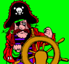 Dibujo Capitán pirata pintado por garfio   