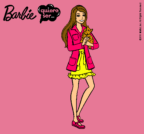 Barbie con un gatito