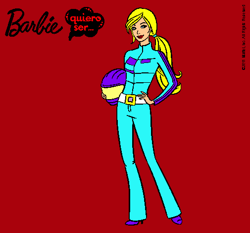 Dibujo Barbie piloto de motos pintado por Blooma