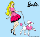 Dibujo Barbie paseando a su mascota pintado por rapera