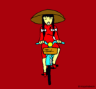 Dibujo China en bicicleta pintado por ggan