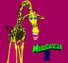 Dibujo Madagascar 2 Melman pintado por girafita