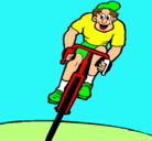 Dibujo Ciclista con gorra pintado por BISBALERA