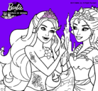 Dibujo Barbie se despiede de la reina sirena pintado por ainoachavaio