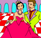 Dibujo Princesa y príncipe en el baile pintado por stephaney