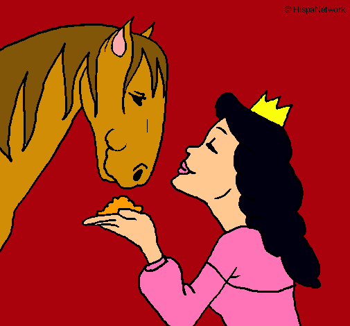Dibujo Princesa y caballo pintado por jes483