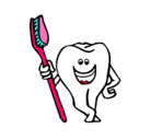 Dibujo Muela y cepillo de dientes pintado por SORY