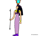 Dibujo Hathor pintado por cece