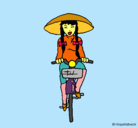Dibujo China en bicicleta pintado por joseto