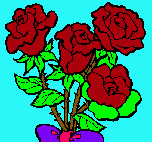 Dibujo Ramo de rosas pintado por ivelokilla
