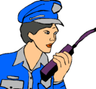 Dibujo Policía con el walkie pintado por Abis04