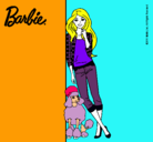 Dibujo Barbie con cazadora de cuadros pintado por 259los