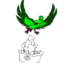 Dibujo Águila reciclando pintado por agrkkkkkkkkk