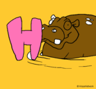 Dibujo Hipopótamo pintado por eugemanas
