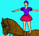 Dibujo Trapecista encima de caballo pintado por lurdes22